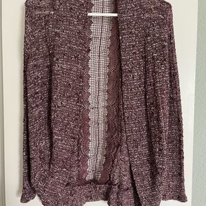 Maroon lace cardigan size small